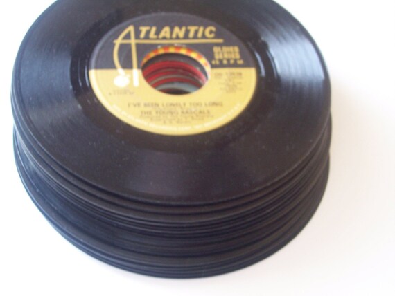 Stack Of 45 RPM Phonograph Records