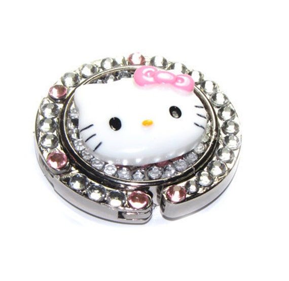 Items similar to Hello Kitty purse hanger hook - blinged out with ...