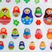 Deco sticker matryoshka russian dolls and clovers