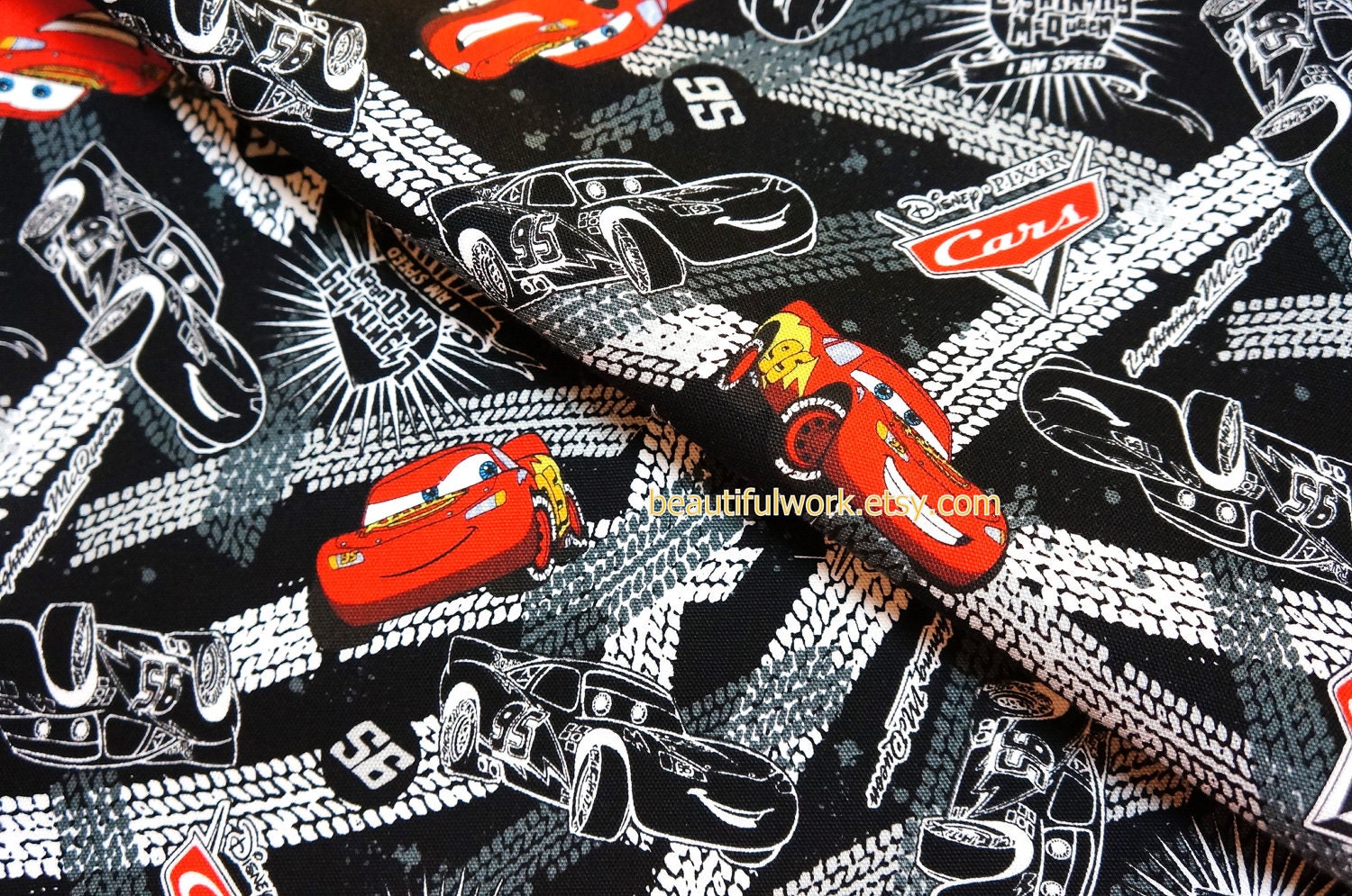 Disney Fabric Cars By Beautifulwork On Etsy   Il Fullxfull.300208705 