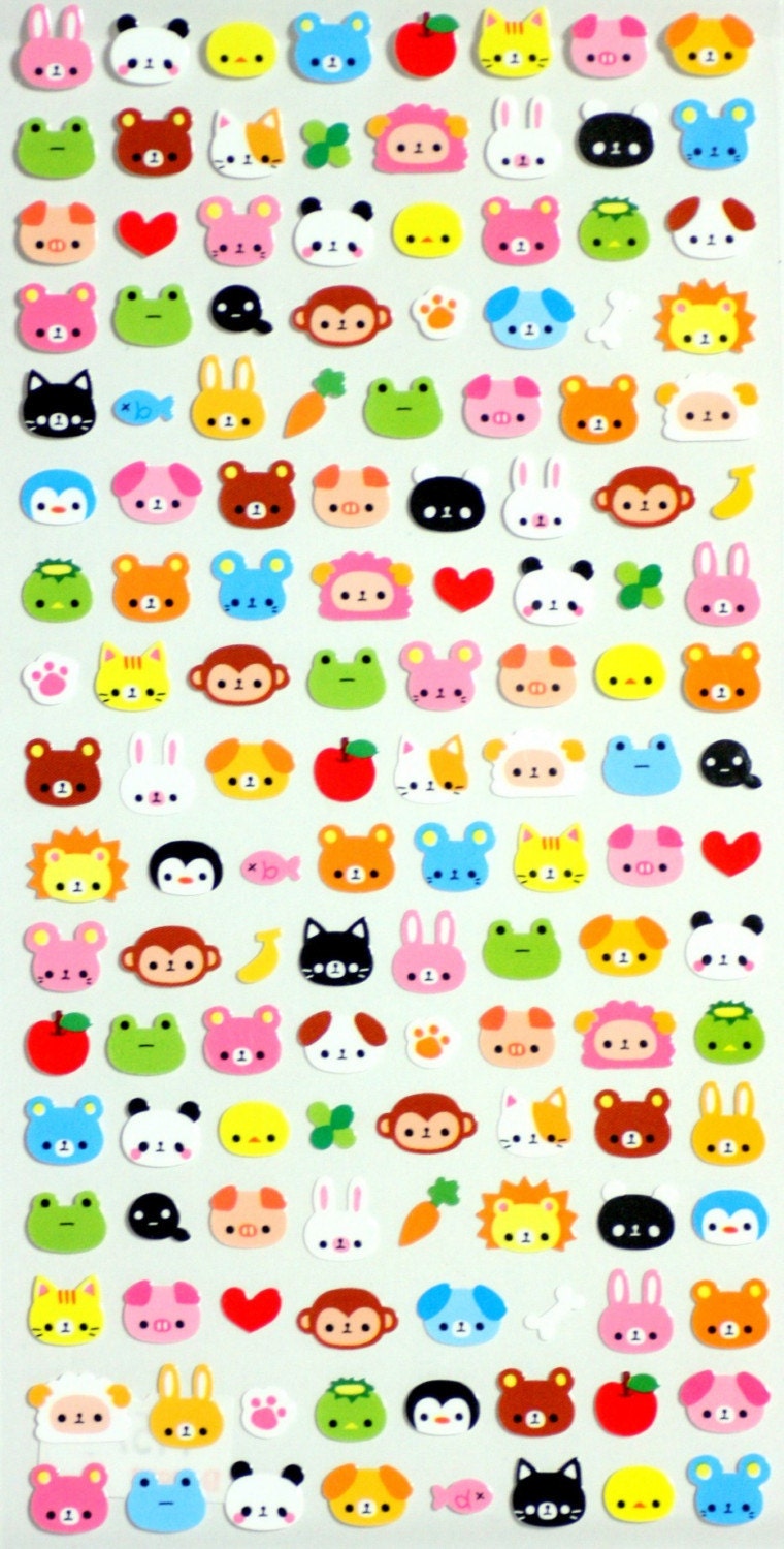 Kawaii Animal Character Japanese Stickers bear pig monkey