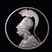 1973 Greece - cut coin pendant - GORGEOUS - w/ Athena, Goddess of War and Wisdom
