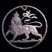 Silver 1895 Ethiopia - cut coin pendant - w\/ Lion of Judah -