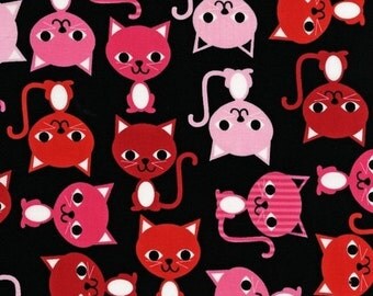 One (1) Yard - Kitties on Black Urban Zoologie AAK-11508-182 Licorice