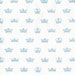 Fat Quarter - Blue Glitter Crowns on White Background by Michael Miller Fabrics CM4529-Wave