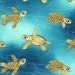One (1) Yard - Surfs Up Turtle Fabric Michael Miller DC2019-Aqua- Discontinued Print