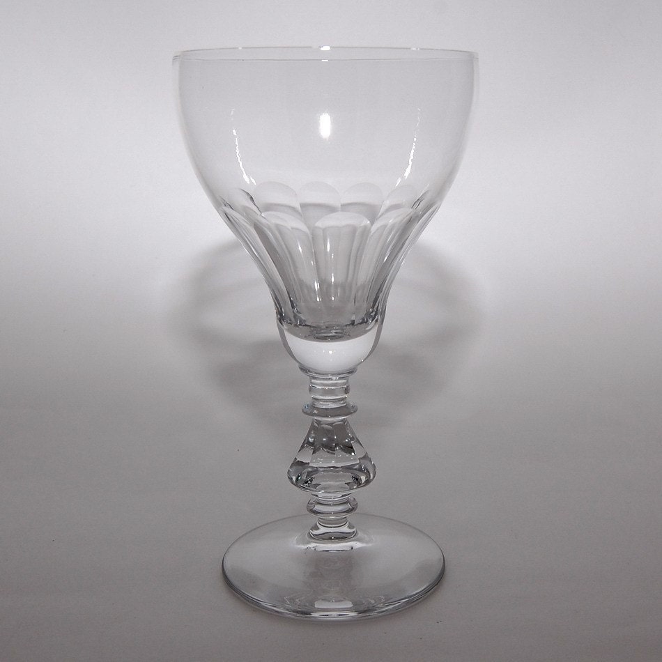 Art Deco Tulip Shaped Glass Goblets Set of 9