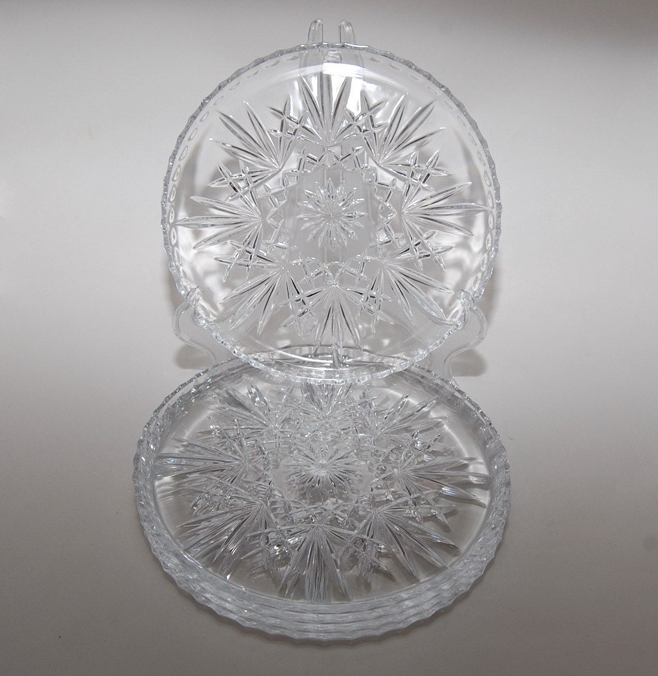 Cut Crystal Individual Serving Plates Set of 5