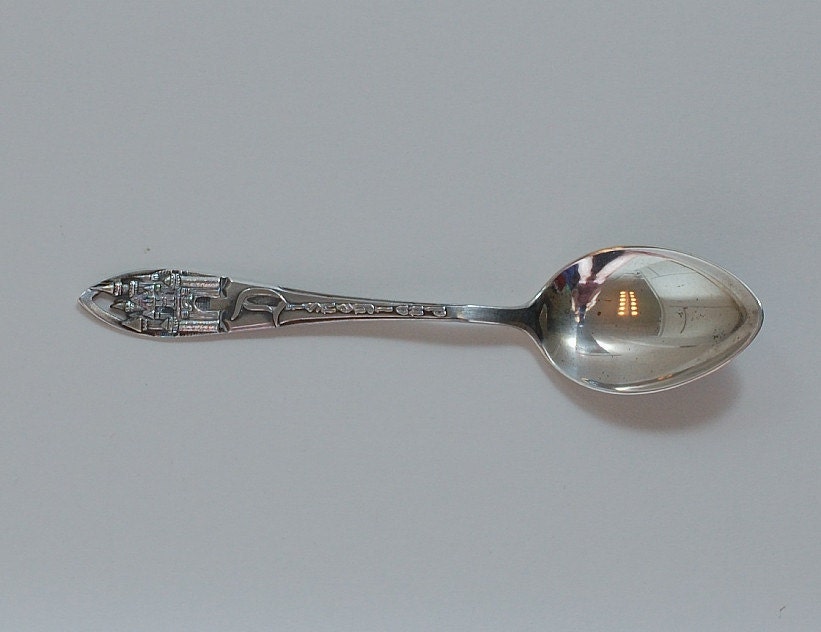 Vintage Sterling Silver Disneyland Souvenir Spoon circa 1954