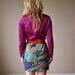1960s Purple printed mini dress, size small to smaller medium