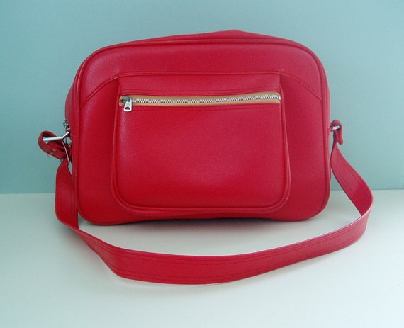 Shoulder Bag Luggage Carry On American Tourister Red Vintage