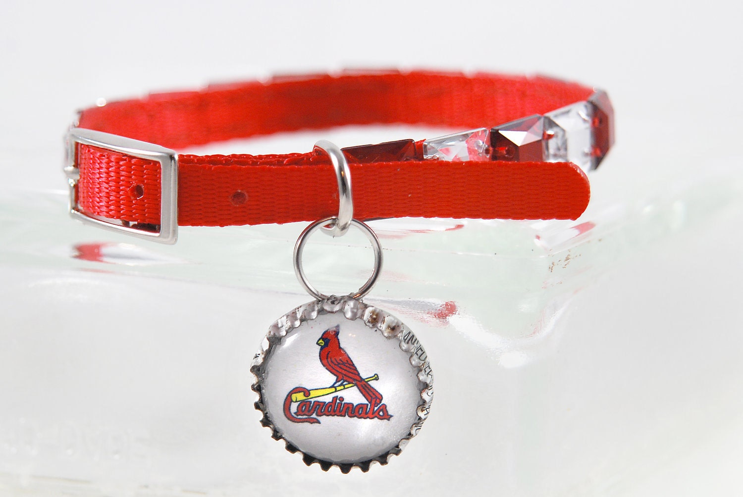 13.5 St. Louis Cardinal Small Dog Collar by ShinyKatz on Etsy