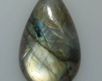 Green-Gold flash Labradorite pear cab, 39.25 carats 043-13-035