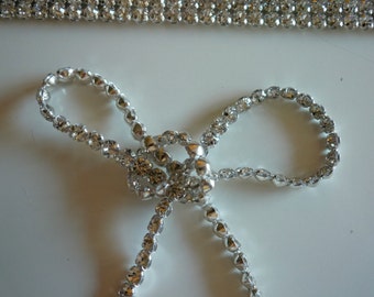 DIVA Rhinestone Banding, Trim / Clear Crystal w/ Cone Silver Back / 1 Row , 1 yard / E