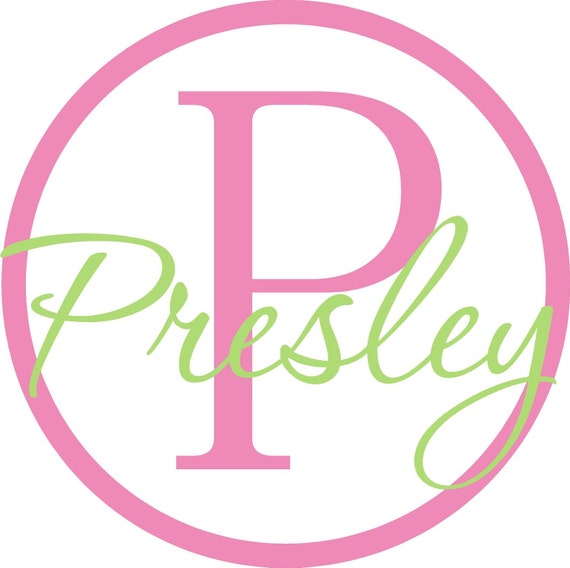 Wall Decal Wall Sticker Large Monogram with Elegant Script