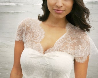 Kate - silk jersey and lace wedding dress