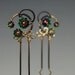 Wire wrapped industrial hair pins fascinator with vitrail medium Swarovski crystals
