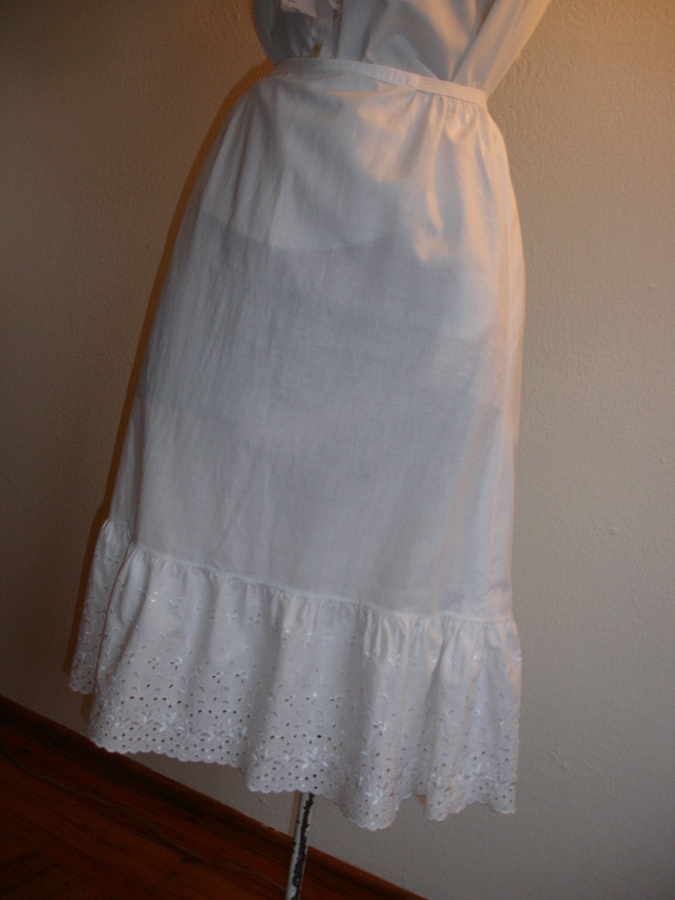 White Cotton and Lace Half Slip ON SALE