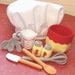Be A Baker Set Felt Play Food PDF Pattern- Chef Hat, Mixing Bowl, Measuring Cup, Spoons, Wooden Spoon, Spatula, Whisk, Salt Pepper Shakers