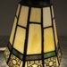 Arts and Crafts LAMP Shade SLAG GLASS stained 5 in diameter 5 inches tall green and beige