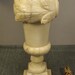 ALABASTER Marble Moderne table top lamp Carved Florals on URN WORKS 20 in tall 5 in base diam