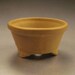 BONSAI MINIATURE POT light brown color old stock Japan stoneware with ridges feet app 2 x 1