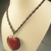 Reserved for Alison Vintage CARNELIAN VALENTINE Pendant Sterling CHAIN Necklace Handcrafted cast signed 15 L