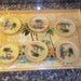 FREE SHIPPING - Vintage Tropical/Hawaiian Serving Tray and 6 Bamboo Coasters NIP