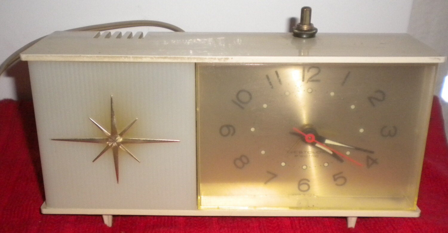 Vintage Working Westclox Atomic Starburst Alarm Clock