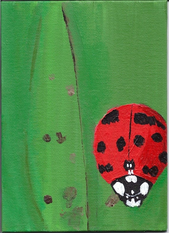 Ladybug Acrylic Original Painting