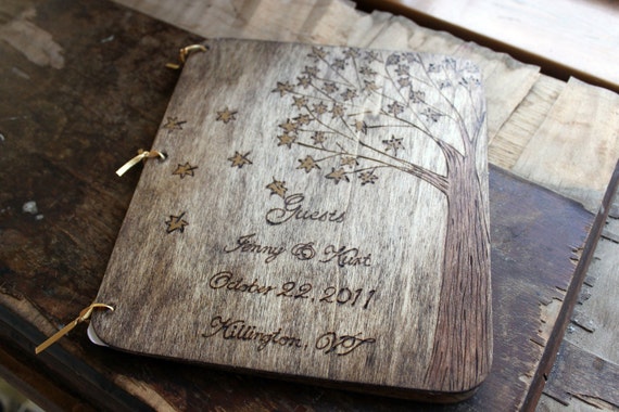 Custom Wedding Guest Book - Maple Tree by LazyLightningArt