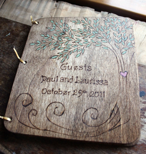 Custom Wedding Guest Book - Tree by LazyLightningArt