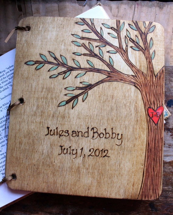 Custom Wedding Guest Book - Tree by LazyLightningArt