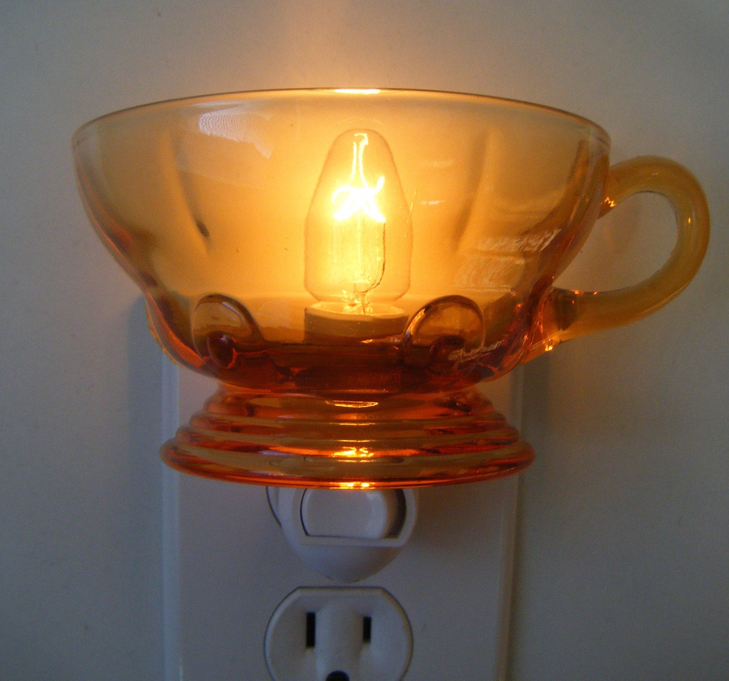 large amber glass coffee cup custom made night light large amber glass coffee cup custom made night light