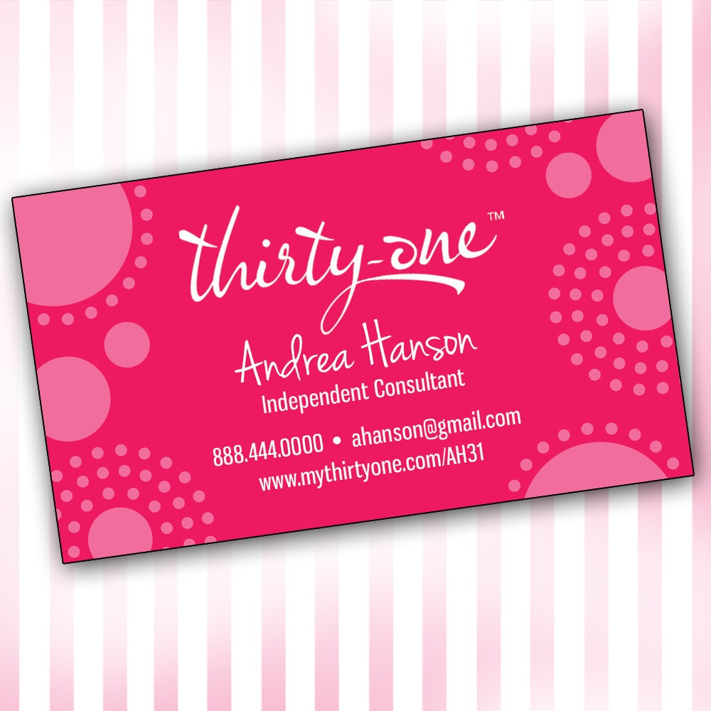 Custom Thirty-One Business Card Template pink