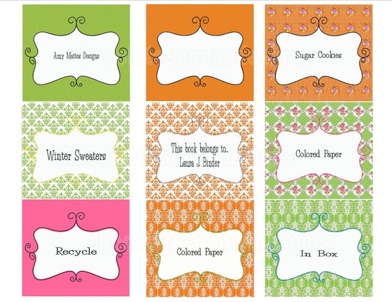 Label Me Pretty Girls Printable Labels Tags DIY Personalized Il_570xn