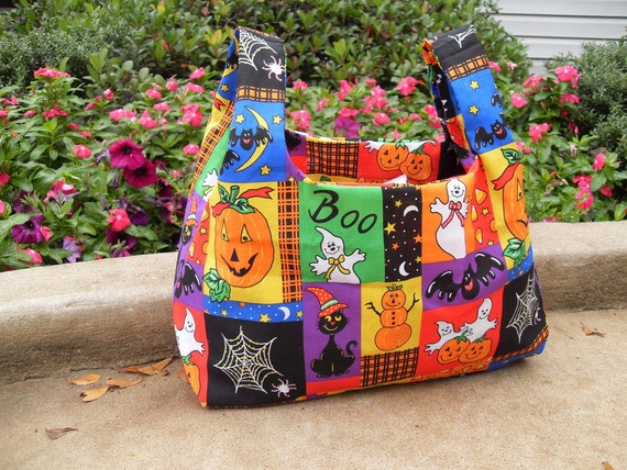 Items similar to Fabric Trick or Treat Bag Halloween Whimsy on Etsy