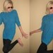Black and Teal 80s TRIXIE Tunic Sweater