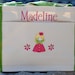 Girls personalized princess canvas tote bag flowergirl bag