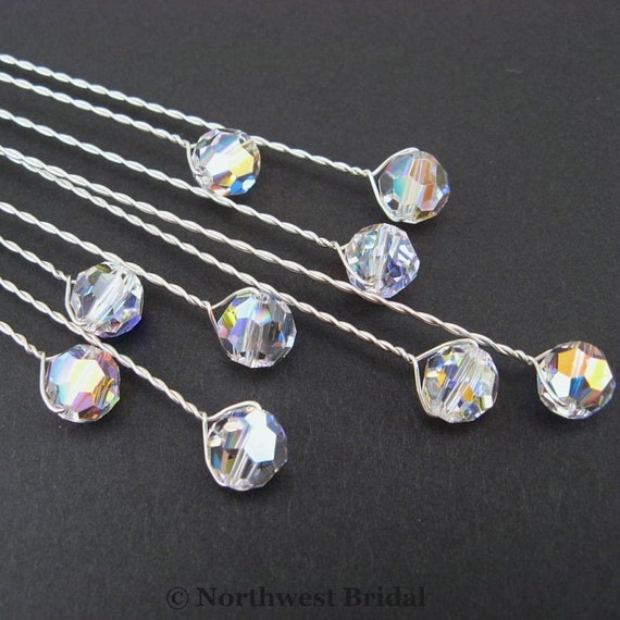 48 Wedding Bouquet Jewelry Swarovski Crystal floral picks