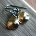 Summer Sale Event 15% Off Earrings Golden Shadow Swarovski on Sterling Silver, Gloaming