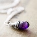 Amethyst Necklace Sterling Silver February Birthstone Wire Wrapped Oxidized Gray Purple Grape Fashion