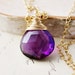 Amethyst Necklace Gold Plum Royal Amethyst Jewelry Grape Pendant February Birthstone