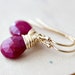 July Birthstone Earrings Ruby Gold Crimson Red Ruby Earrings PoleStar Jewel Tone