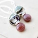 Agate Drop Earrings Gemstone Jewelry Botswana Agate Lampwork Dangle PoleStar