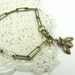 Brass, Bee, Czech glass, bracelet