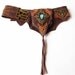 Lotusesque Leather Stone Belt Bag in brown leather