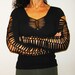 Hot Bam - Dancing Tree Long Sleeved Stretch Cotton Sliced Top - Choose Your Color