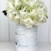 One medium birch bark vase, Blanc