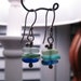 Blue & Green Sea Glass and Sterling Earrings